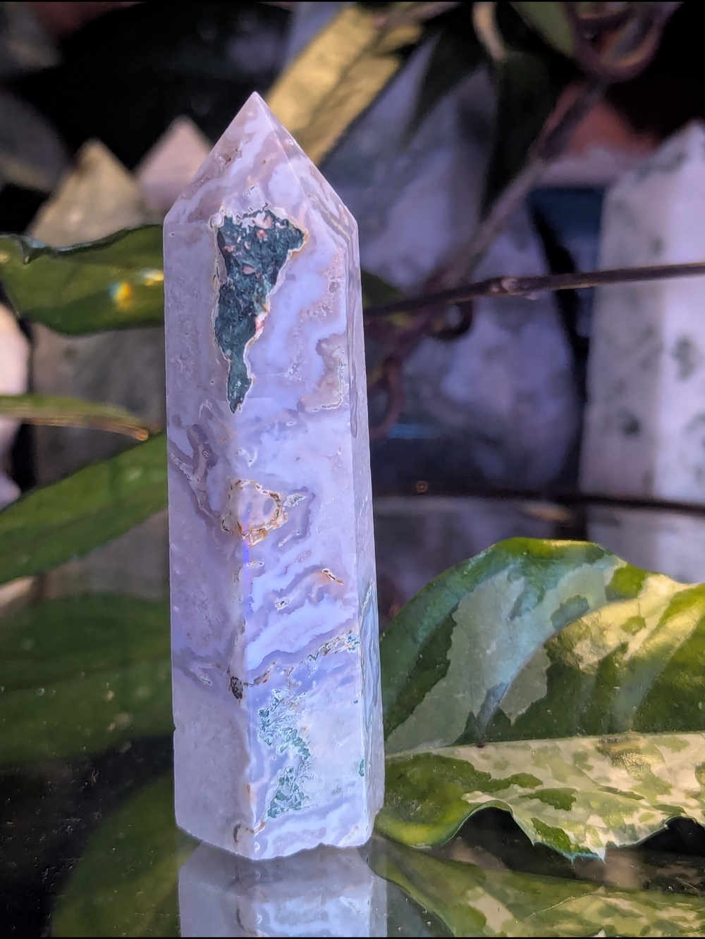 📤 LAST CALL Insane White and Green Agate Tower Crystal Tower